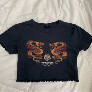 Navy Blue Dragon Top